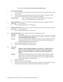 Writing Center Workshops: The Outline