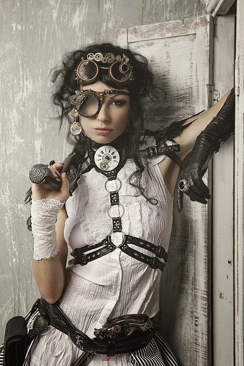 steampunk accessories harness goggles gloves jewelry gun blouse sexy fashion
