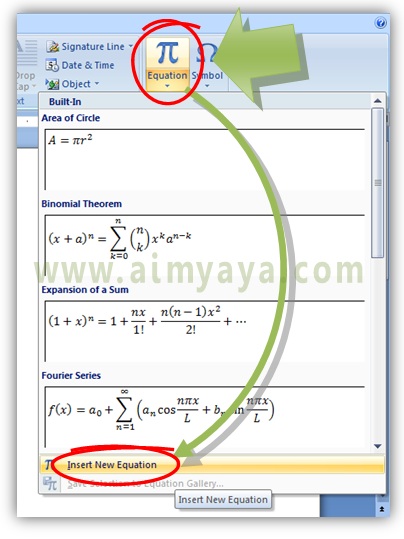 Cara membuat akar kuadrat di word