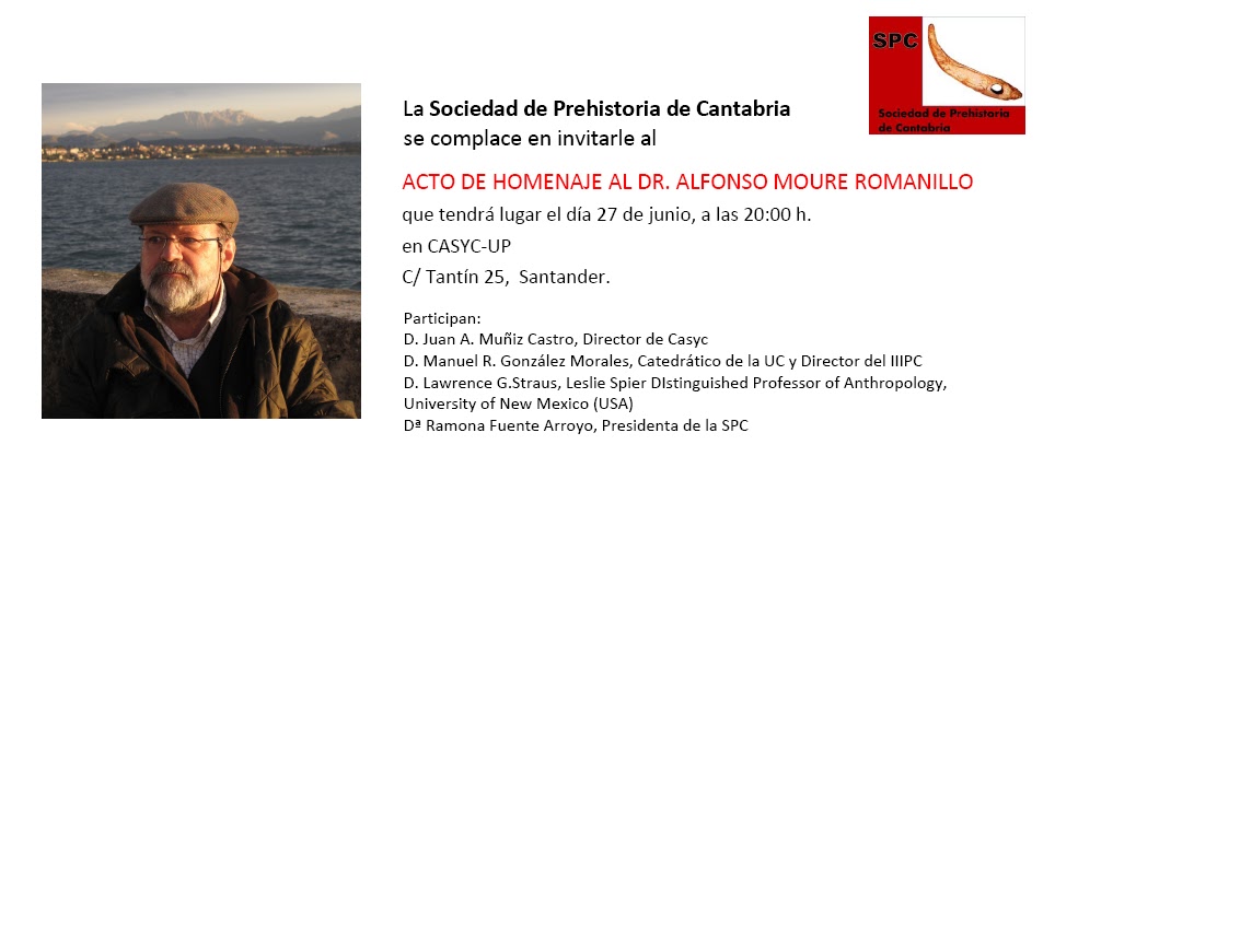 Pileta de Prehistoria Acto de homenaje al Dr. Alfonso Moure Romanillo