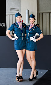 World stewardess Crews: Peugeots Stewardess Costume in Public
