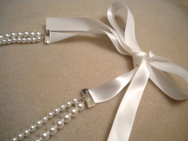 Ribbon and Pearl Necklace Tutorial - My Girlish Whims