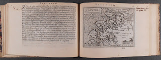 Two-page spread showing text and map of Zelandia