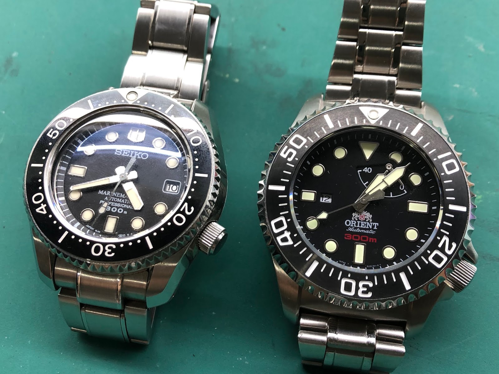 My Eastern Watch Collection: Head-To-Head: Seiko Prospex 300MM SBDX001  Marinemaster versus Orient 300M Professional Saturation Diver SEL0200