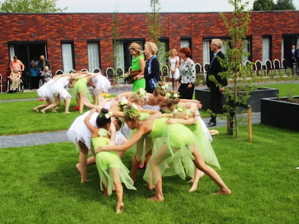 Queen Maxima of The Netherlands attends the official opening of the new nursing center 's Hamrik in Nieuwolda,