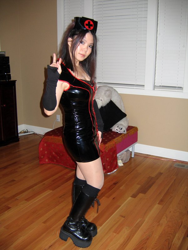 Red Hot Halloween Nurse costume, part 1