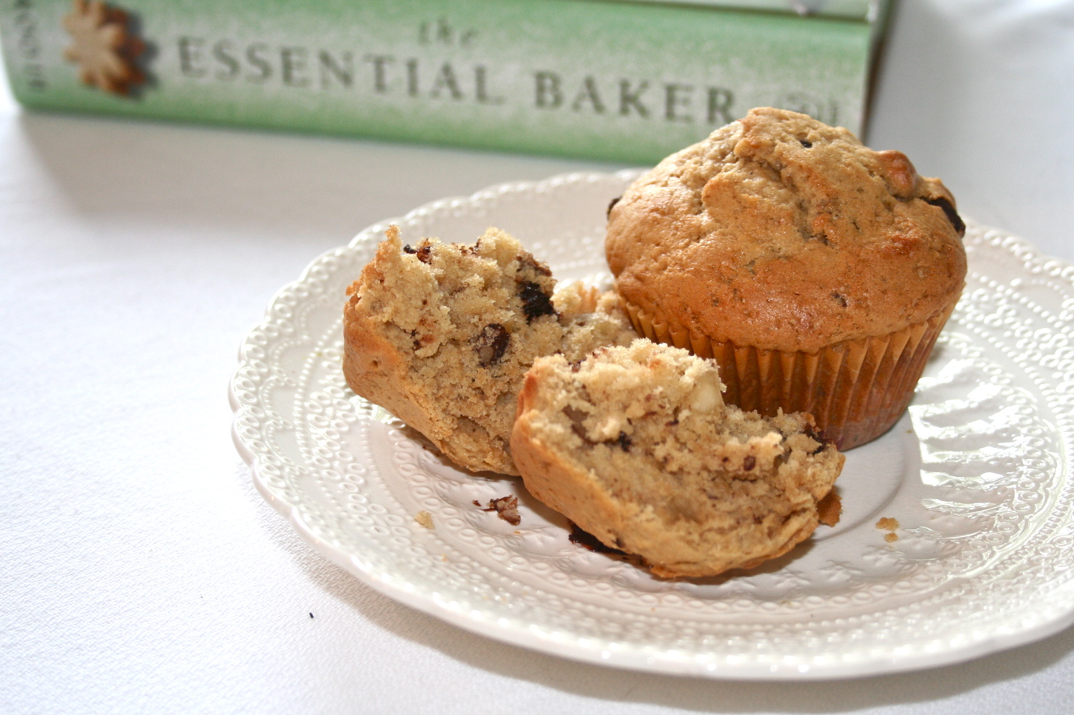 Once Upon A Pie Warm Walnut Muffins with Chocolate Chips