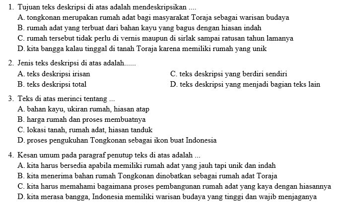 Contoh soal bahasa indonesia pilihan ganda tentang teks berita