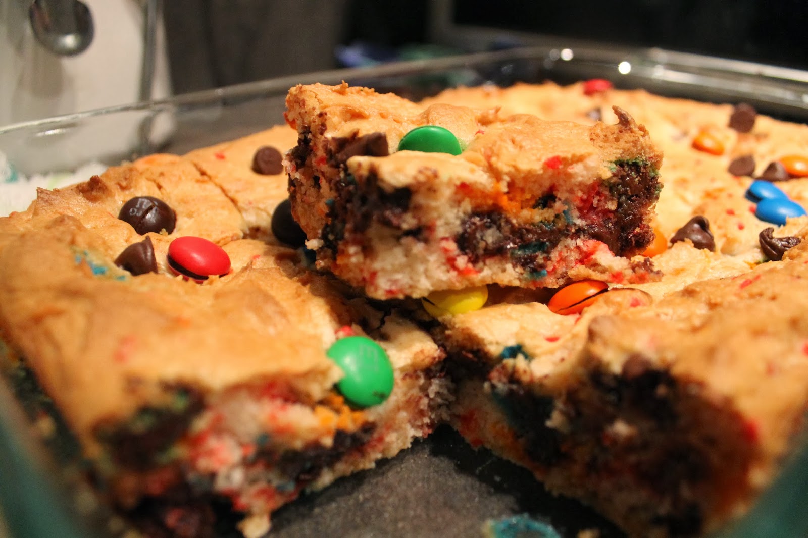 Stay At Home Baker Chocolate Chip M&M Cake Batter Bars