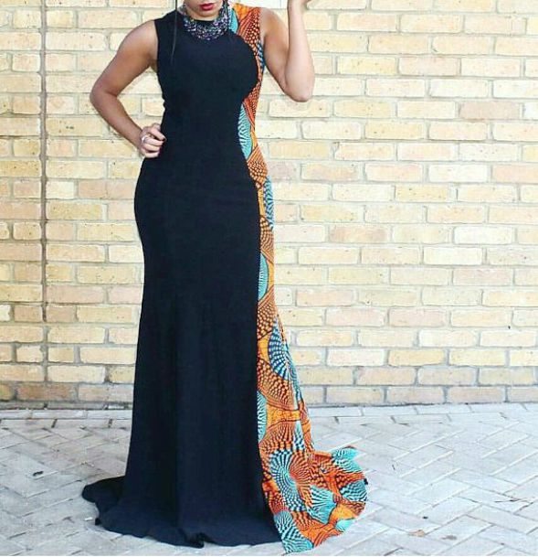 plain and pattern ankara gowns