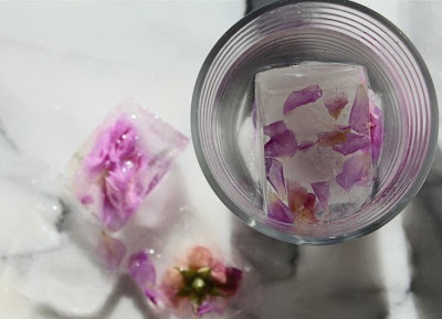 Cubitos de hielo con flores en Recicla Inventa