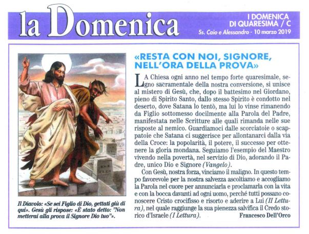 Buona Prima Domenica Di Quaresima Parrocchia Santa Lucia: Prima Domenica di Quaresima