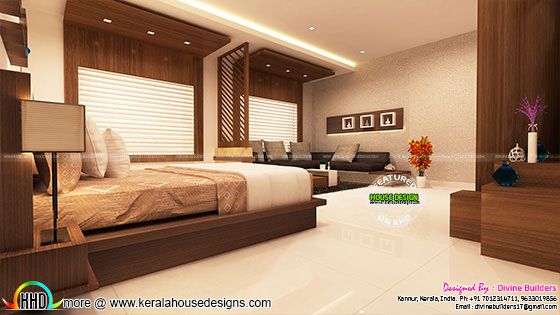 Beautiful master bedroom interior, Kerala