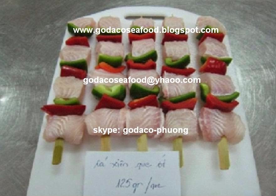 Basa Barbecue 3 (Basa skewer with 15% red pepper and 15% green pepper)