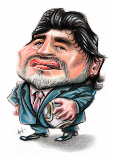 diego maradona caricature