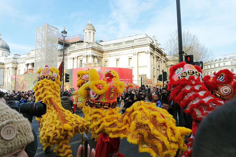Chinese New Year, London, Trafalgar Square, Chinatown,celebrations, restaurant, parade, dragon, colourful