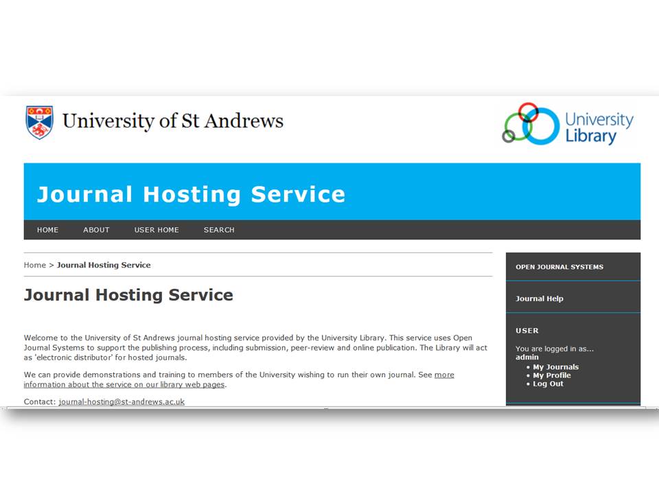testblog Refreshed look for St Andrews journal hosting service