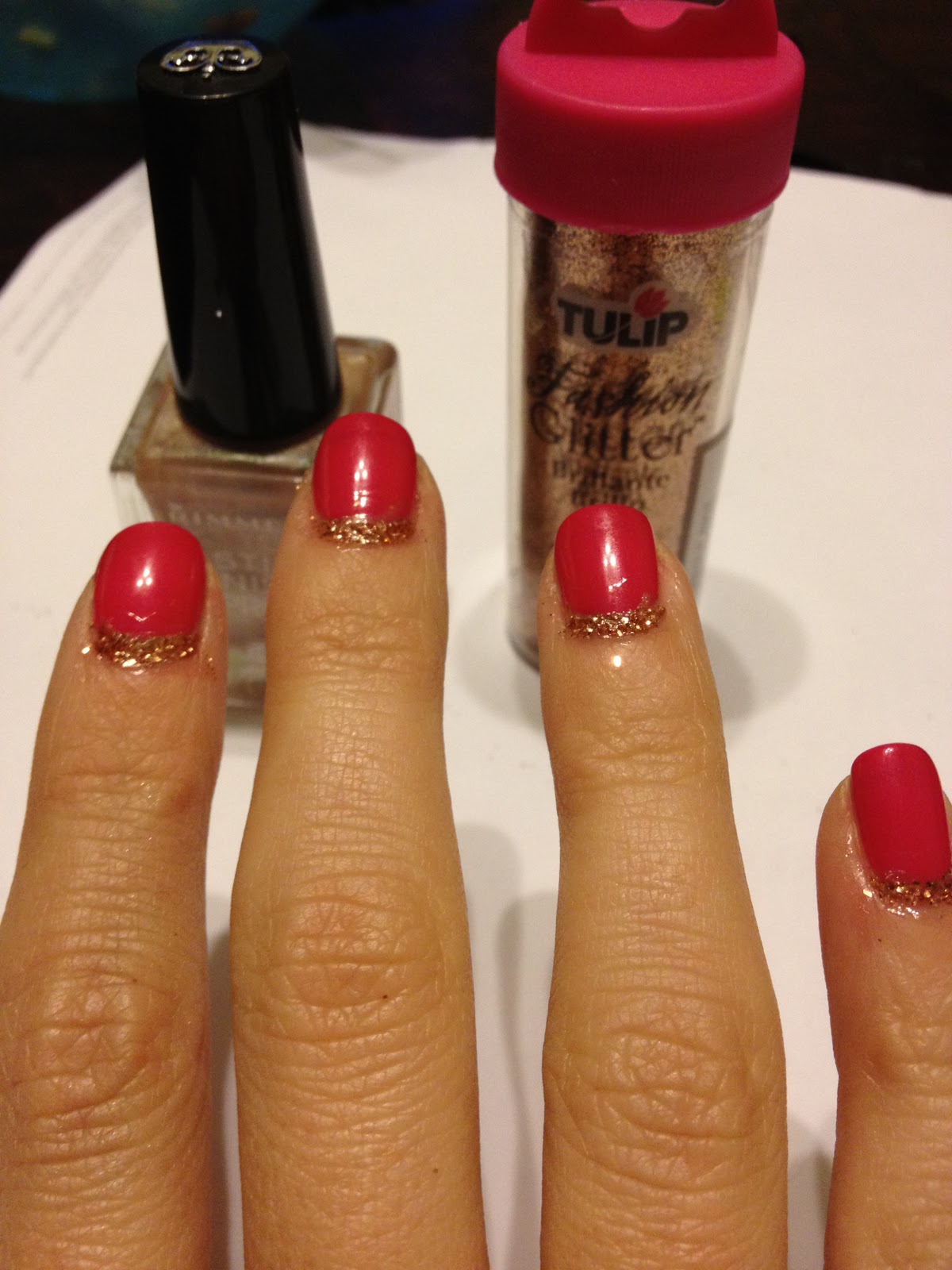 Glitter + Tonic D IY reverse tip nails to extend your Shellac mani & nail polish ADD