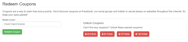 Points Prizes - Coupon codes