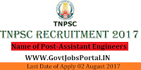 Tamil Nadu Public Service Commission Recruitment 2017–Assistant Engineers