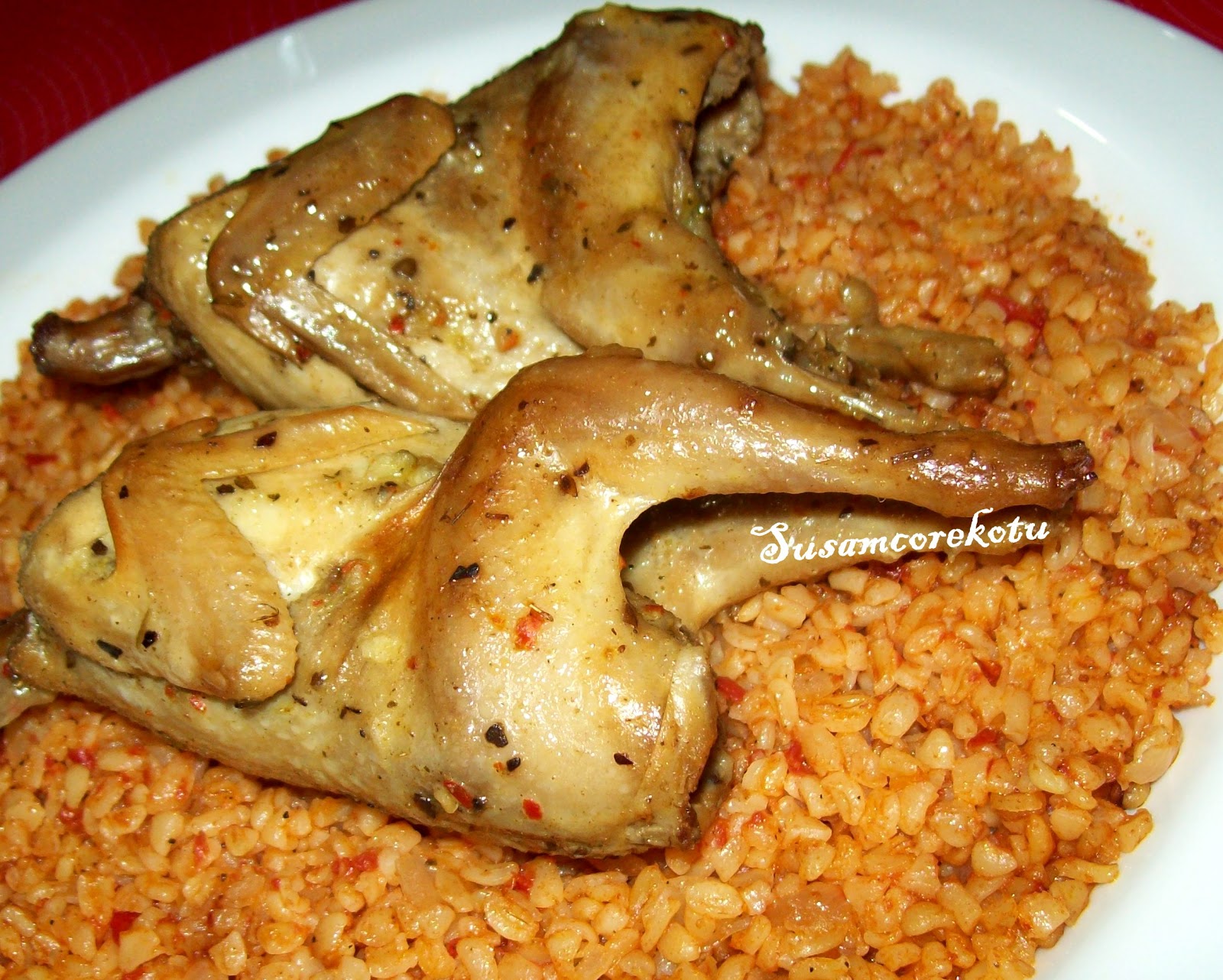 BILDIRCIN ETİ,FIRIN POŞETİNDE KIZARMIŞ BILDIRCIN Susam Çörek Otu