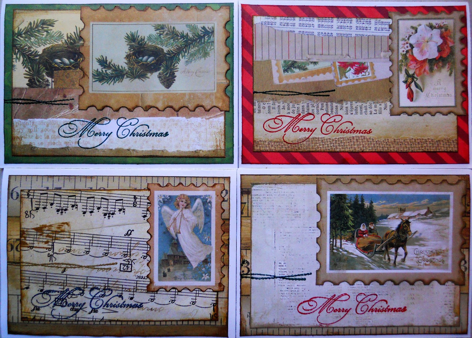 FotoBella Bo Bunny (Christmas Collage) Card Set