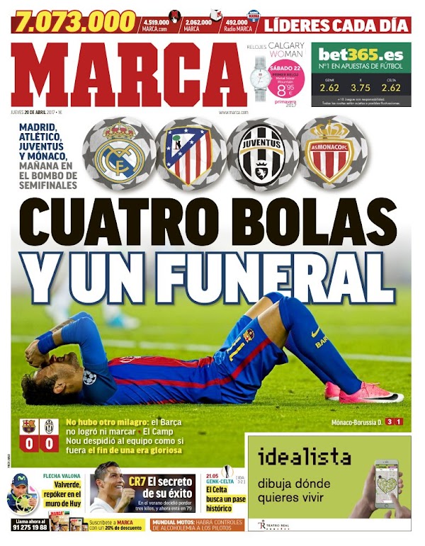 Champions, Marca: "Cuatro bolas y un funeral"