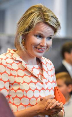 Queen Mathilde of Belgium leaves after the official opening ceremony of the European Special Olympic Summer Games, in Brussels, Belgium, 13 September 2014