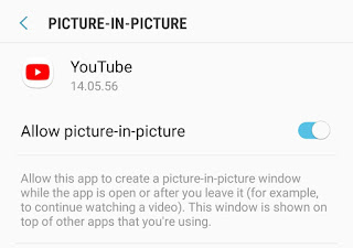 Allow picture-in-picture mode YouTube