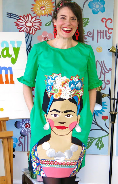 Cassie Stephens: DIY: Applique Frida Kahlo Dress