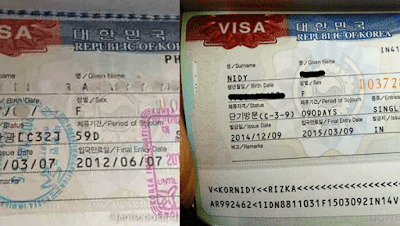 visa korea yang sudah tertempel di paspor