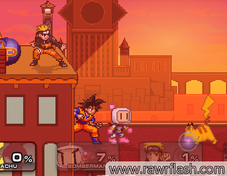 O Super Smash Flash 2 online é um jogo e um grande crossover de luta em 2D inspirado na clássica série de jogos Super Smash Bros da Nintendo. Jogue com Goku, Pikachu, Naruto, Bomberman, Donkey Kong, Link, Sonic, Zelda, entre outros.