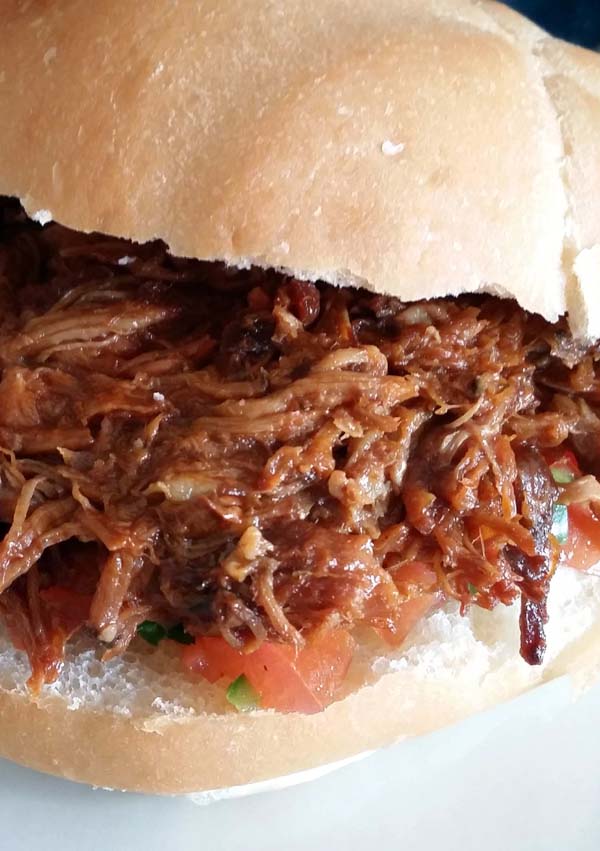 Juicy Slow Cooked BBQ Root Beer Pulled Pork Recipe Served w/ Just A Hint Of Salsa