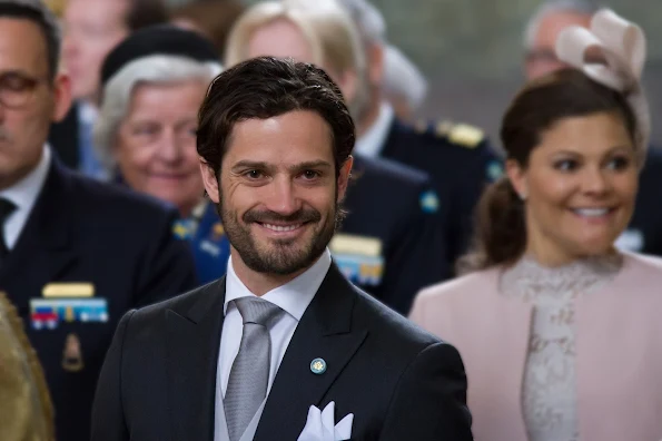 Queen Silvia, Crown Princess Victoria, Prince Daniel, Prince Carl Philip attended the "Te Deum" church service at the Royal Chapel