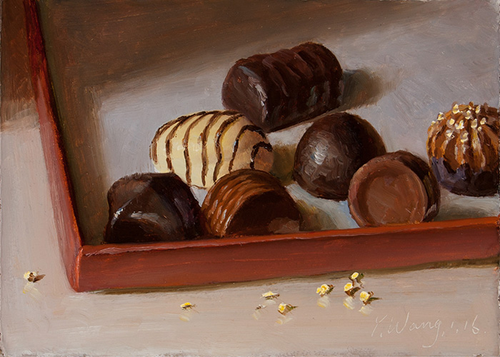 Wang Fine Art chocolate candy still life daily painting a day