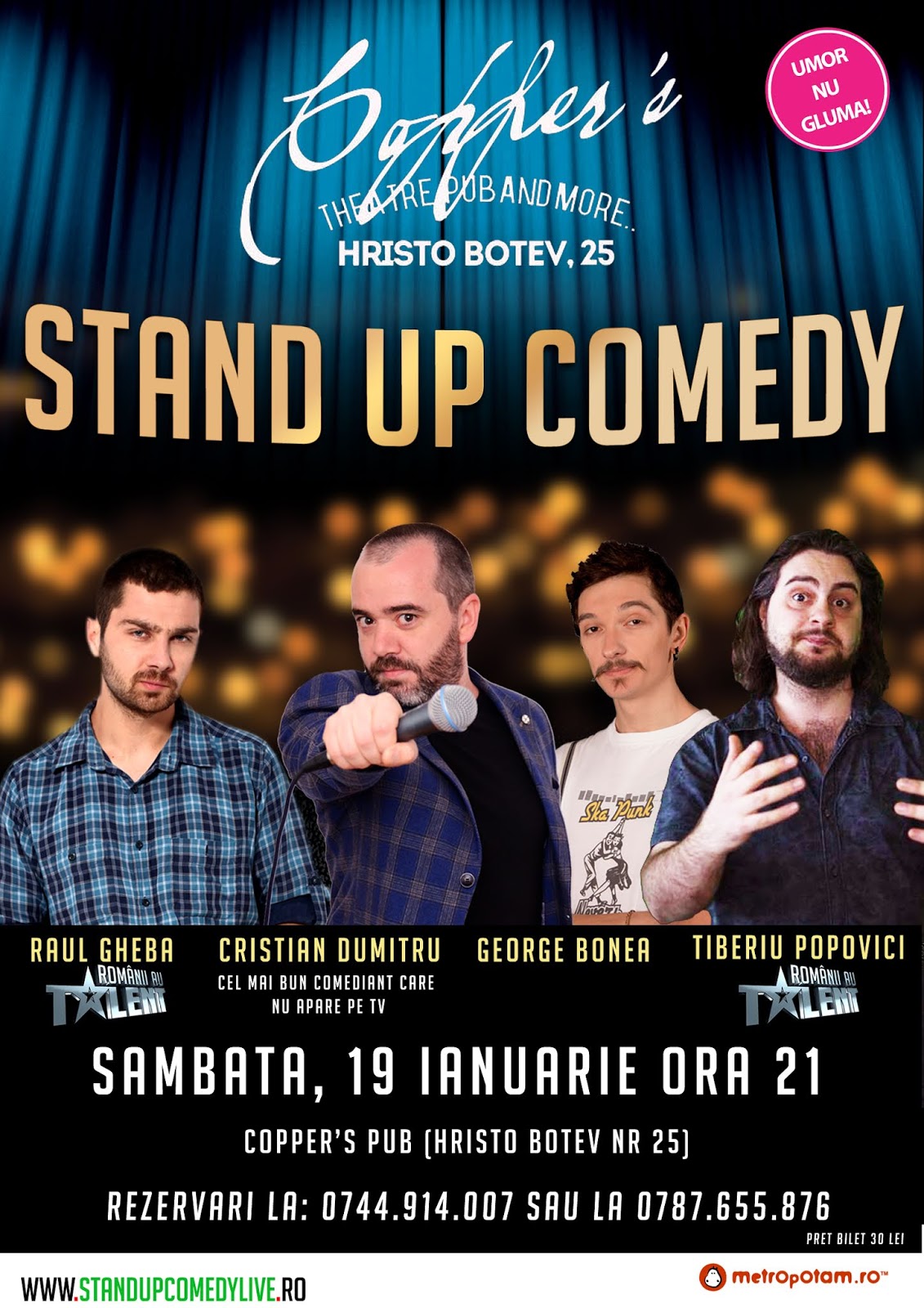 Stand-Up Comedy Bucuresti Sambata 19 Ianuarie 2019