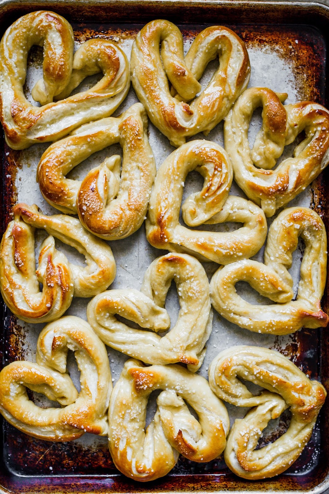 Heart Shaped Soft and Chewy Buttered Pretzels. It's a great recipe and even includes step by step pictures for how to shape them! | My Name Is Snickerdoodle