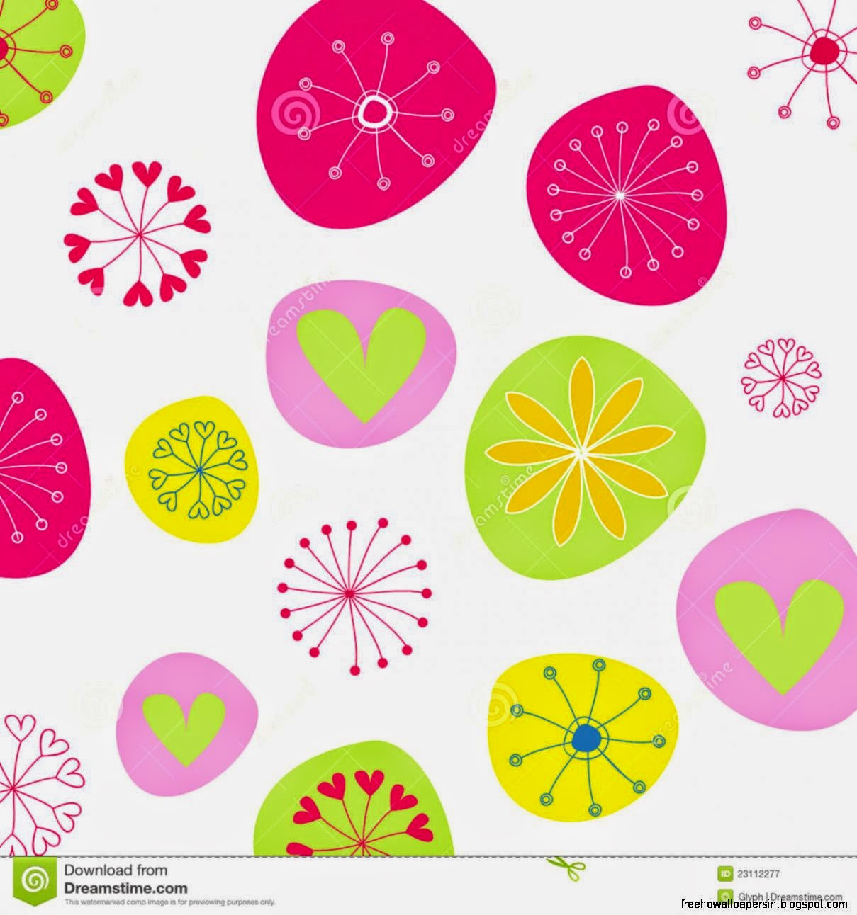 Cute Doodle Spring Background Illustration Royalty Free Stock