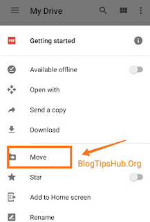 move files to another folder in google drive