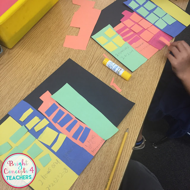 Review repeated addition and beginning multiplication skills with this popular math craft and bulletin board display.