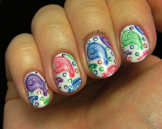 Lacquer Buzz: Colorful Paisley + tutorial