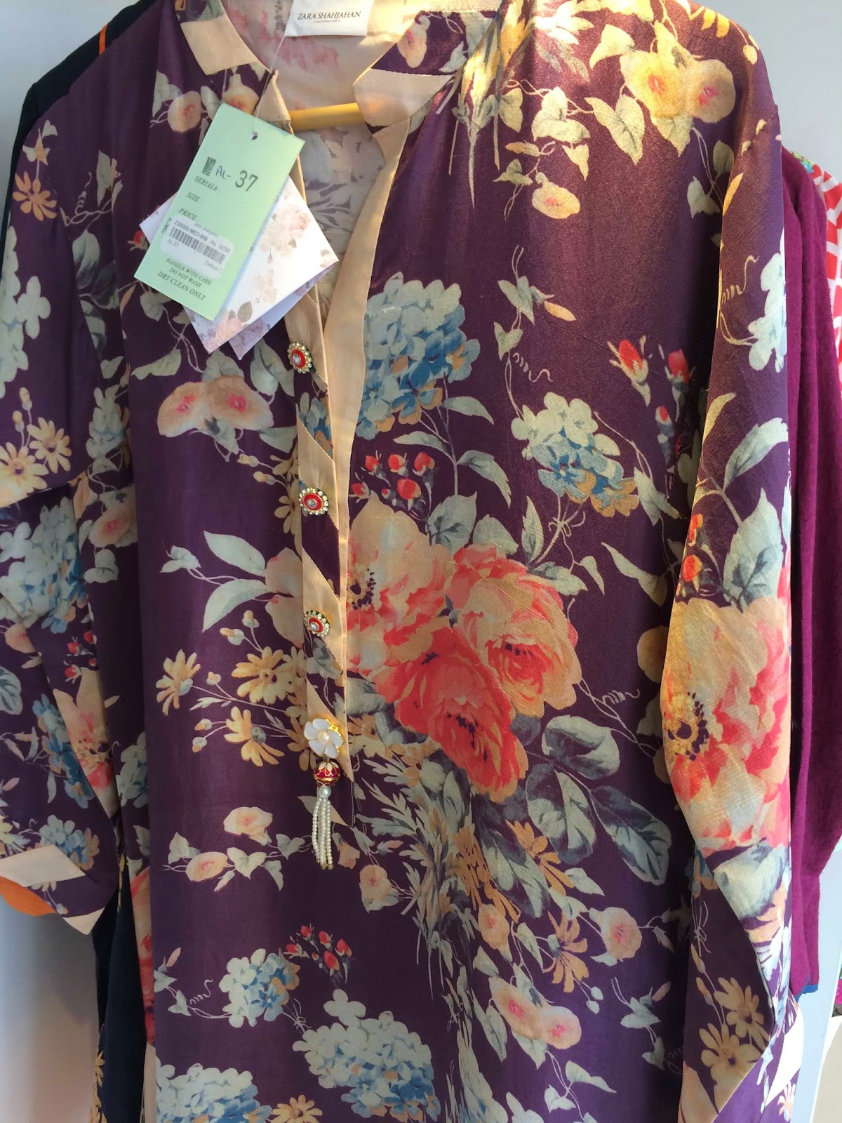 Zara Shahjahan Store Karachi printed silk kurta Zara Shahjahan Store Karachi