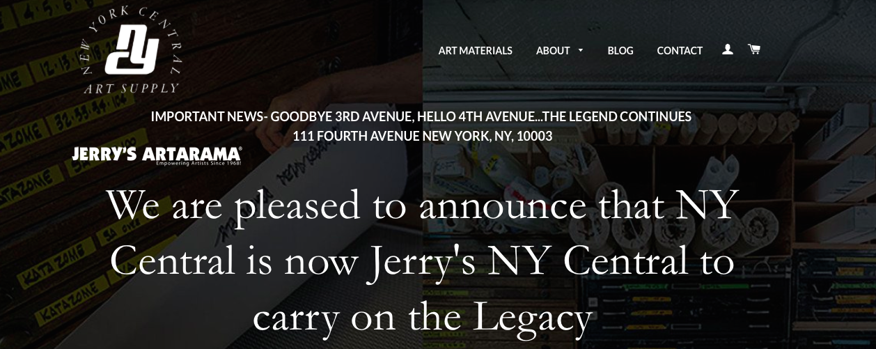 EV Grieve [Updated] New York Central Art Supply returns as Jerry's New