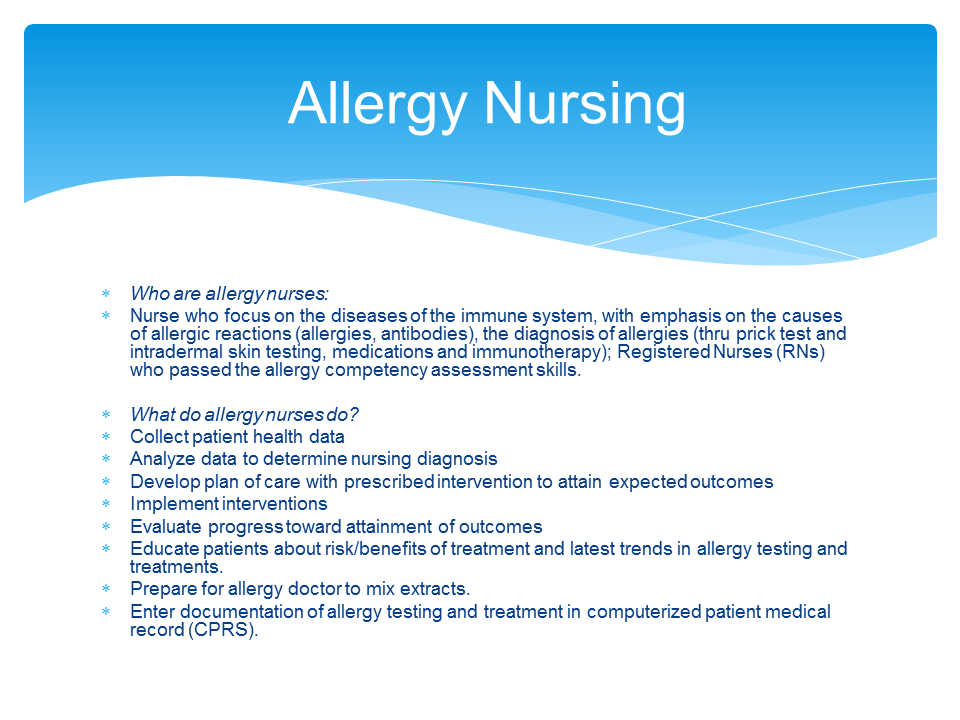 Nursing In My Perspective Allergy and Immunology Clinic at Primary