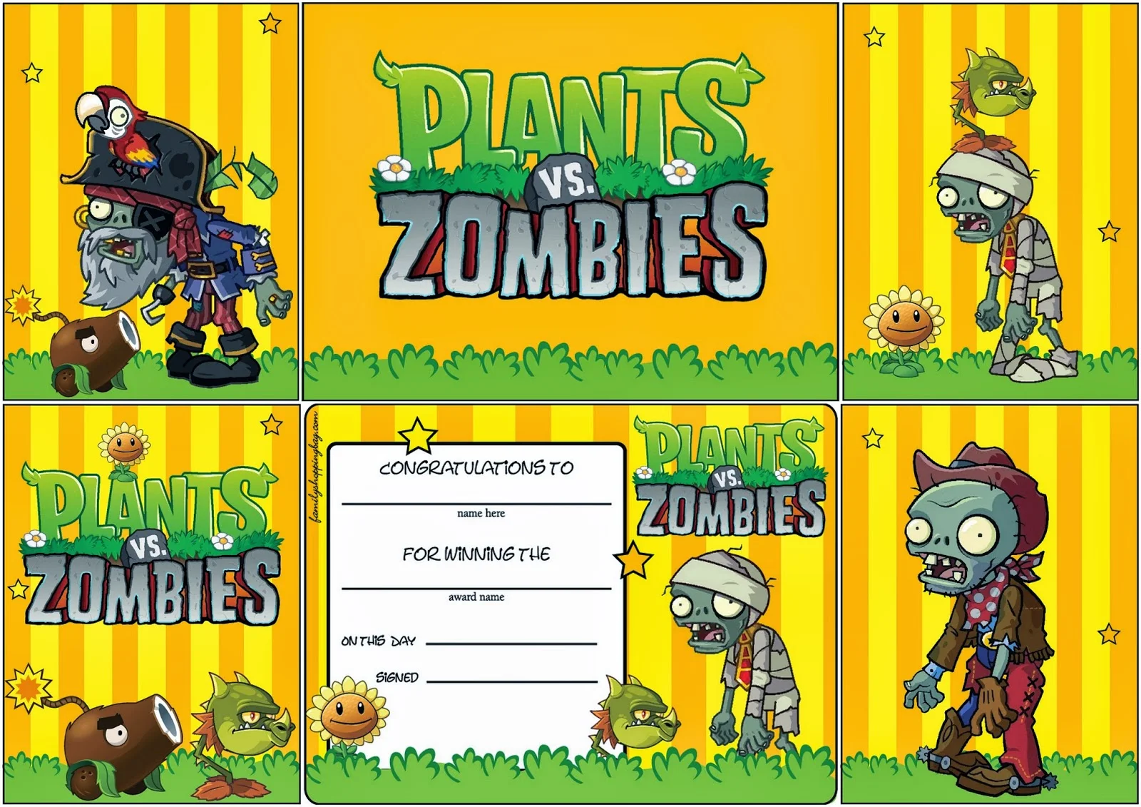 Plantas vs Zombies: Gorros para Imprimir Gratis. 