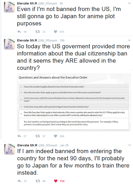 Mr. R's Journey to Japan Mr. R #FreeRamin Japan Executive Order ban Iran dual citizens Donald Trump Super Smash Bros. Wii U anime plot tweets