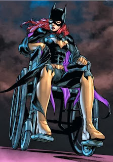 Batgirl imagines herself in the wheelchair she used as Barbara Gordon (and Oracle), having been crippled by the Joker in "A Killing Joke" written by Alan Moore
