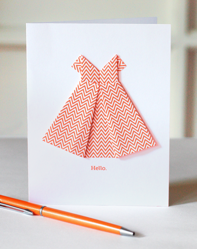Make an origami dress card  How About Orange