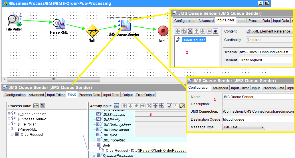 Mule ESB Tutorials XML Messaging using JMS Palettes in TibcoBW