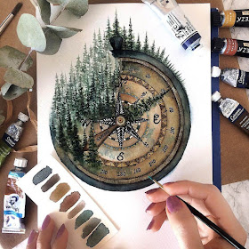 10-Compass-Forest-Tiny-Watercolors-Compasses-Light-Bulbs-and-Trees-www-designstack-co